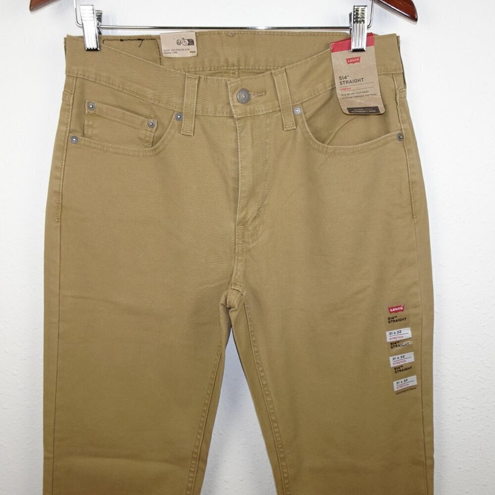 Levi's 514 Straight Leg Jeans Men's Size 31x32 Brown Stretch Twill - Picture 2 of 11
